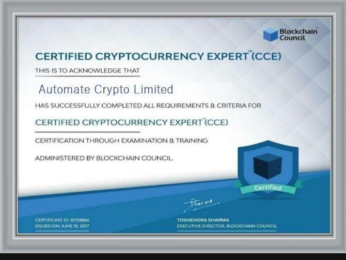 Certified Cryptocurrency Experts